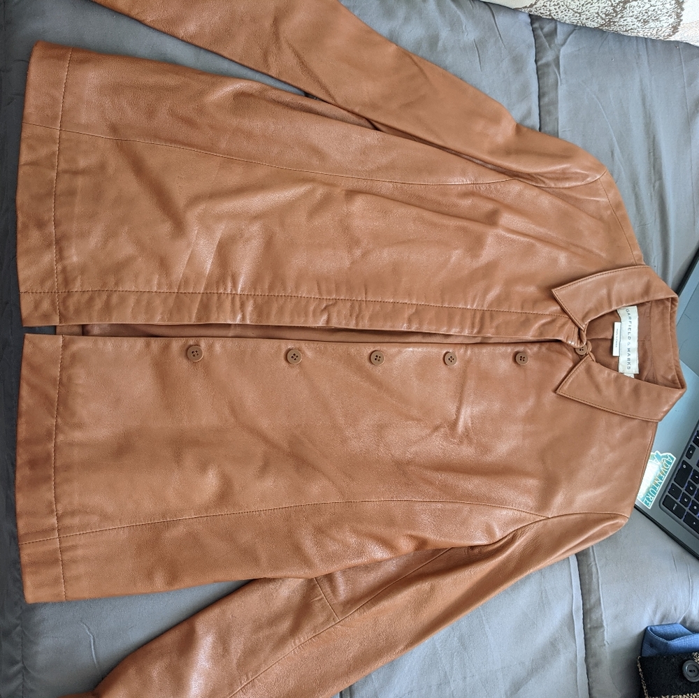 Brown leather jacket